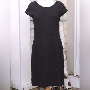 LOFT  Black Cap Sleeve stretch knit sheath dress